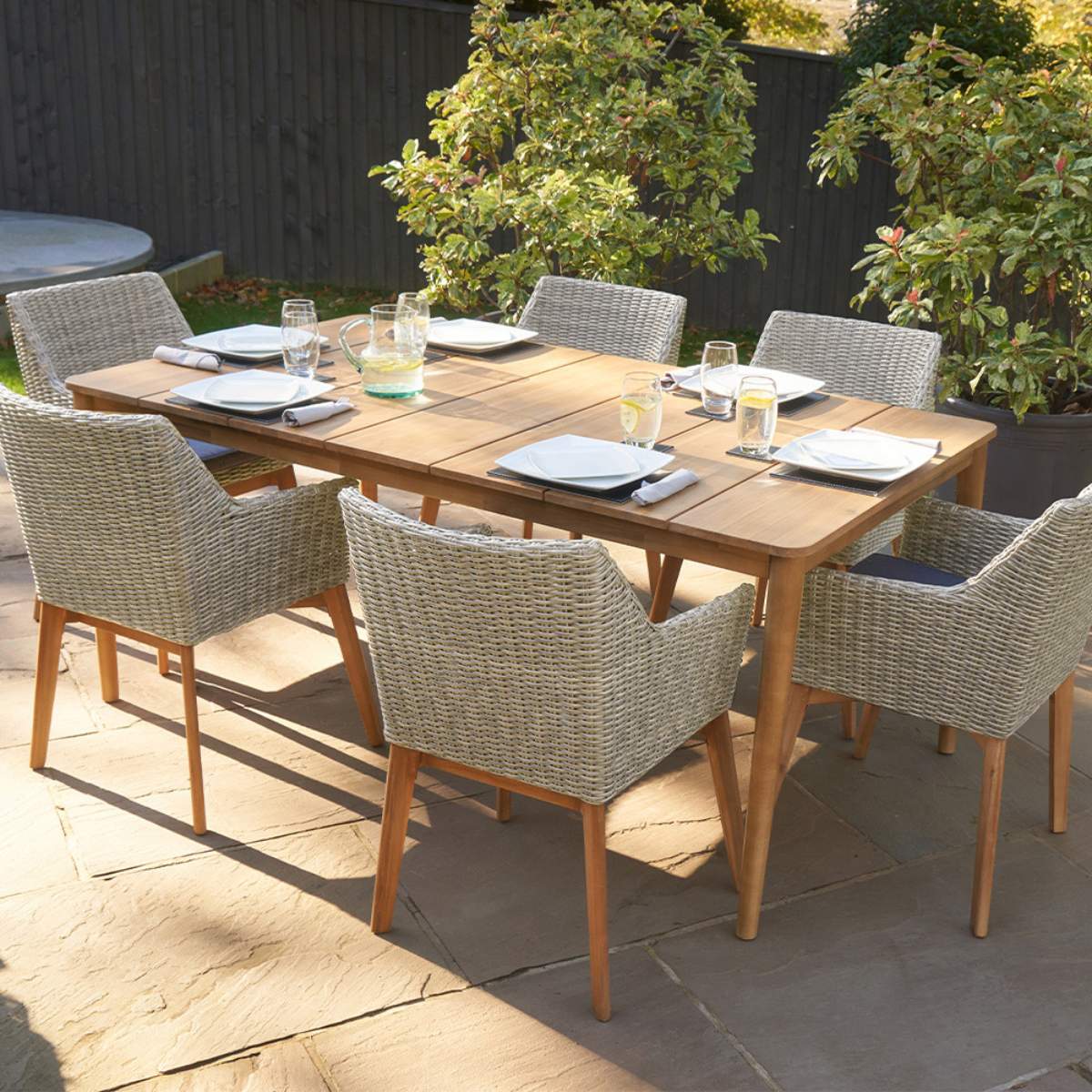 Pacific Lifestyle Larissa Light Kubu Grey Outdoor Dining Set