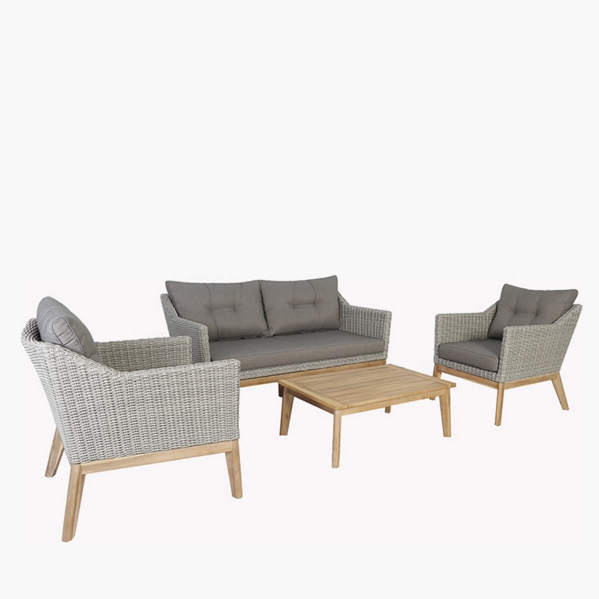 Pacific Lifestyle Larissa Light Kubu Grey Outdoor Seating Set