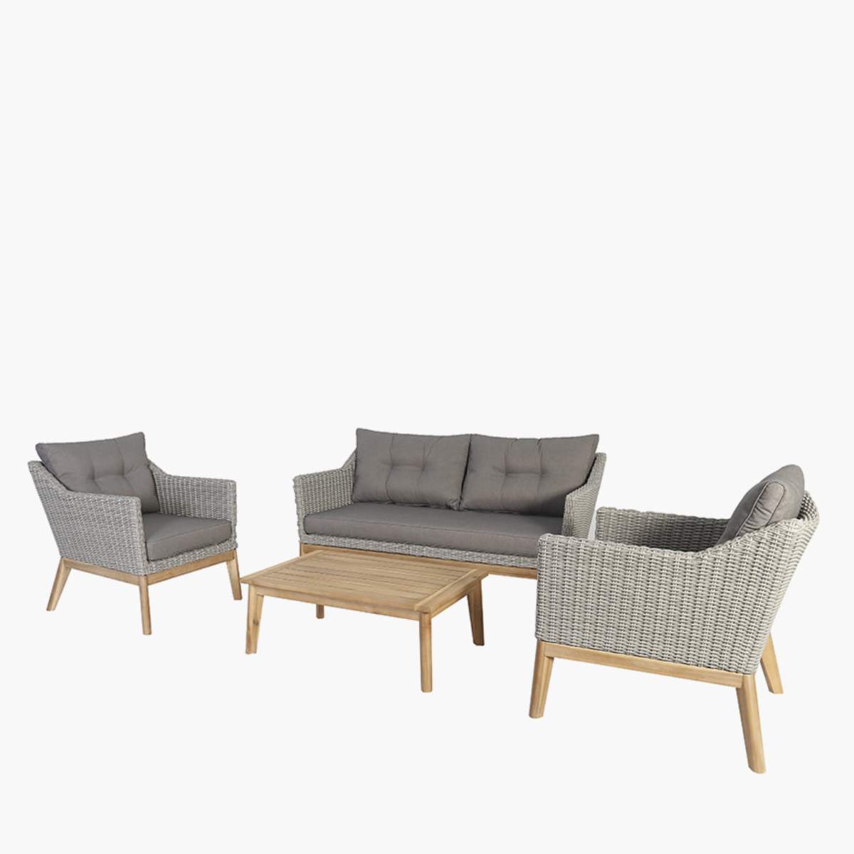 Pacific Lifestyle Larissa Light Kubu Grey Outdoor Seating Set
