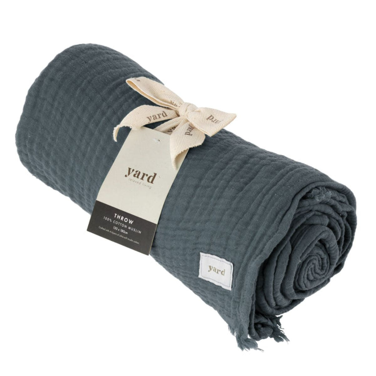 Riva Home Lark Muslin Cotton Throw Dusk