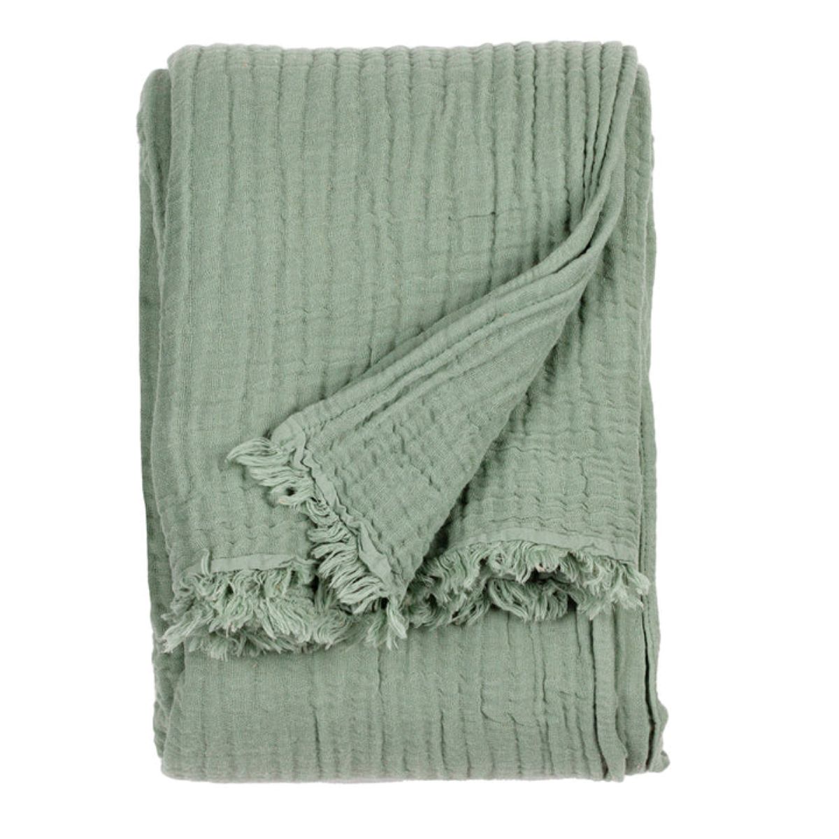 Riva Home Lark Muslin Cotton Throw Eucalyptus