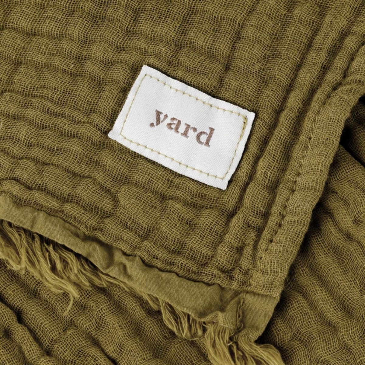 Riva Home Lark Muslin Cotton Throw Khaki