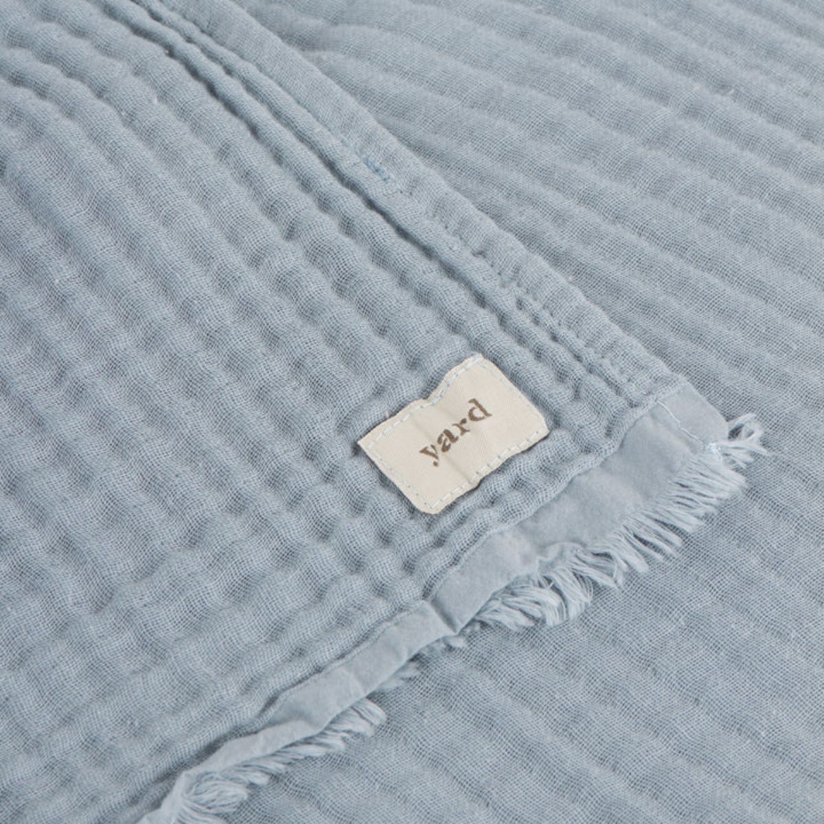 Riva Home Lark Muslin Cotton Throw Mineral Blue
