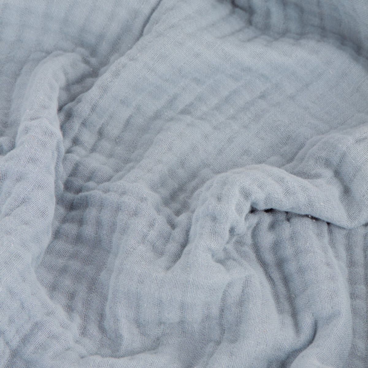 Riva Home Lark Muslin Cotton Throw Mineral Blue