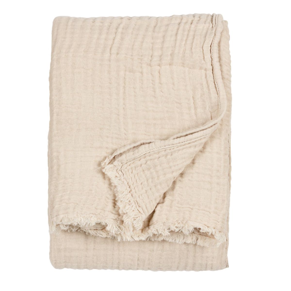 Riva Home Lark Muslin Cotton Throw Natural