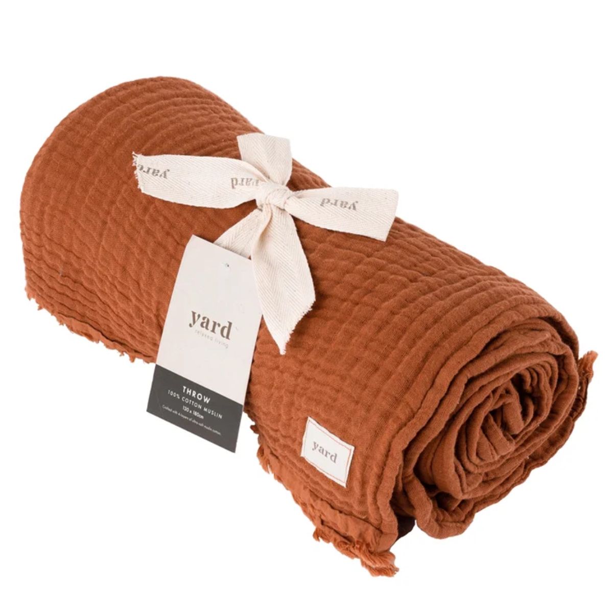 Riva Home Lark Muslin Cotton Throw Pecan
