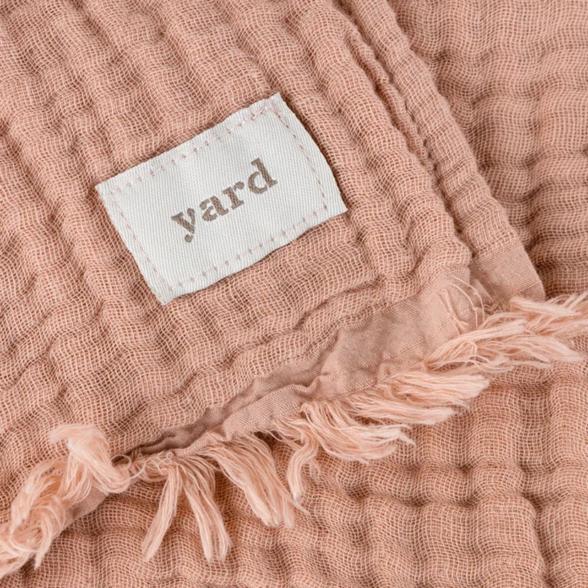 Riva Home Lark Muslin Cotton Throw Pink Clay