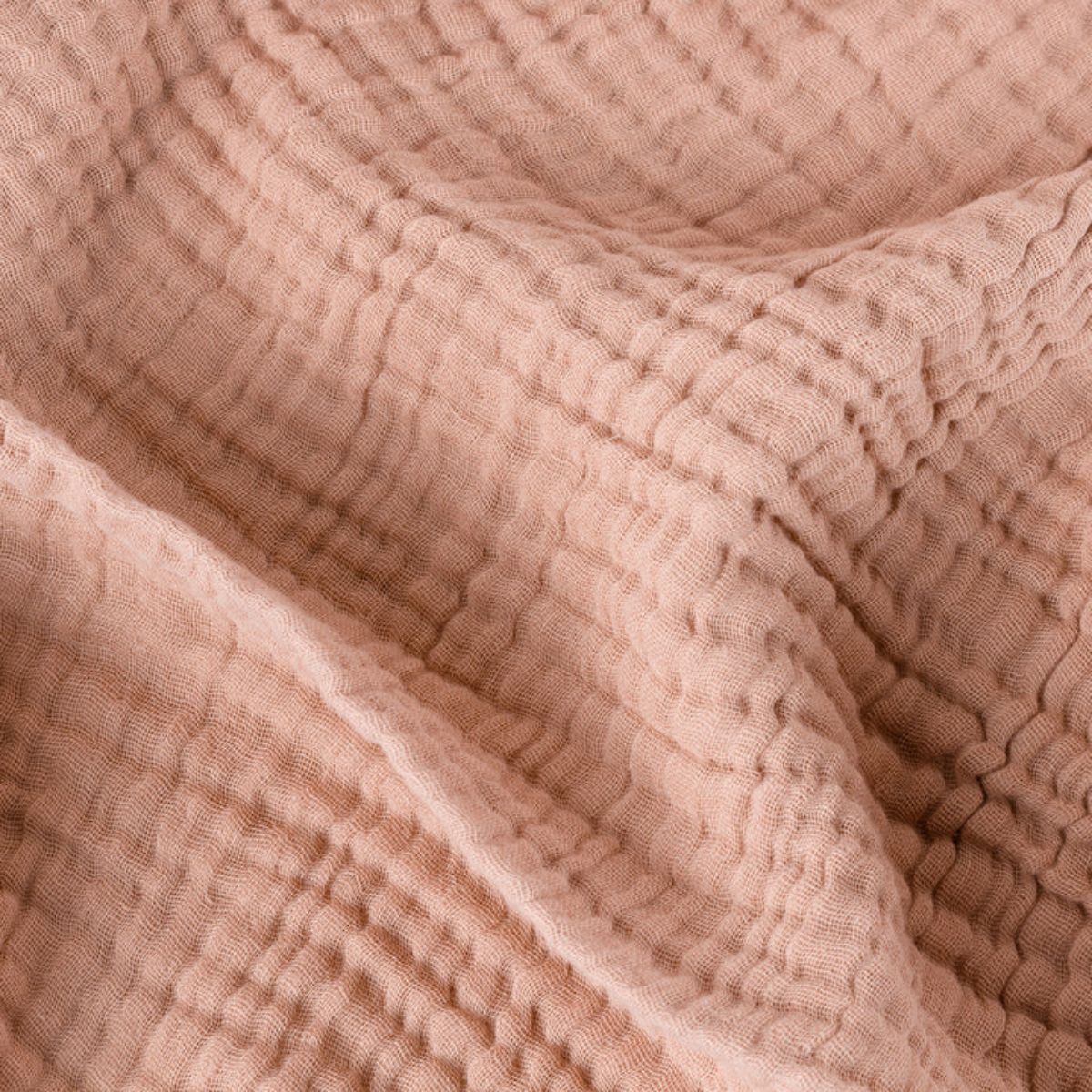 Riva Home Lark Muslin Cotton Throw Pink Clay