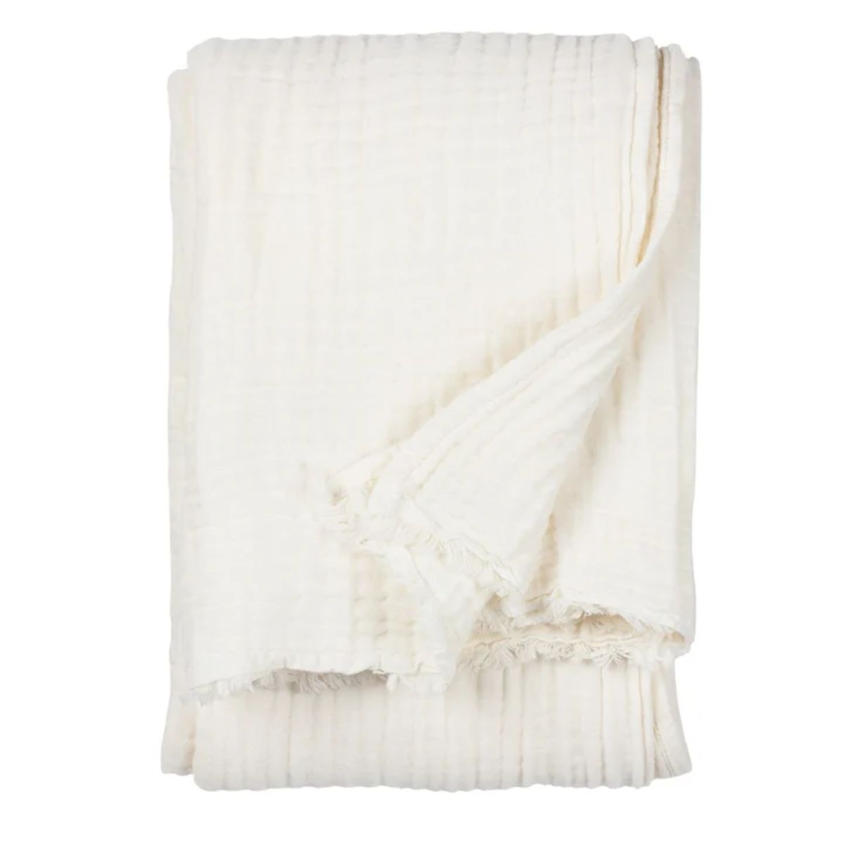 Riva Home Lark Muslin Cotton Throw White