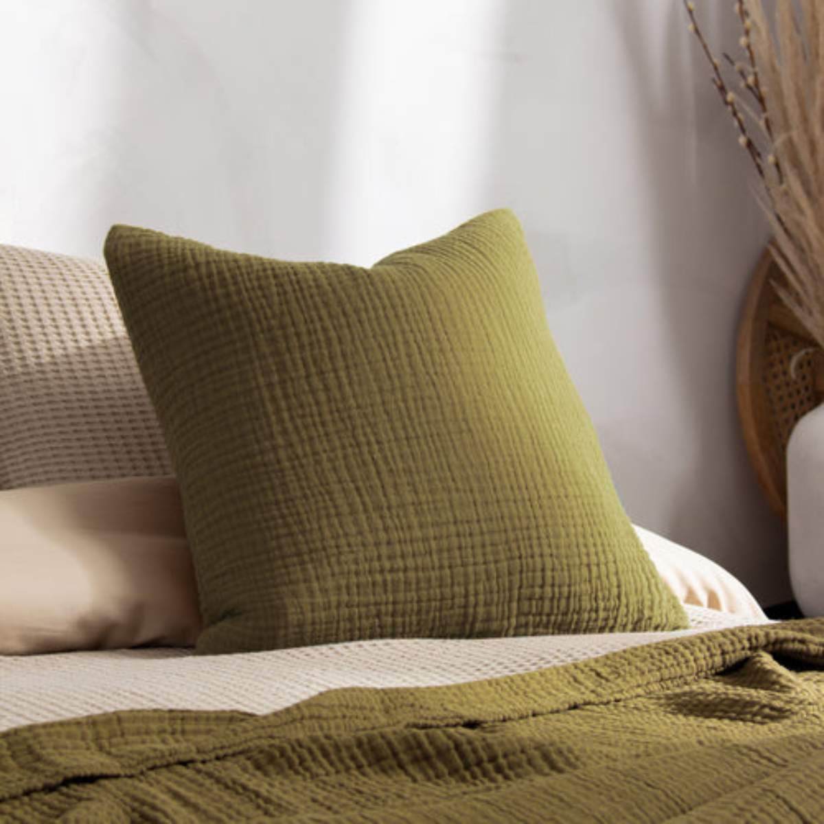 Furn Lark Muslin Crinkle Cotton Cushion