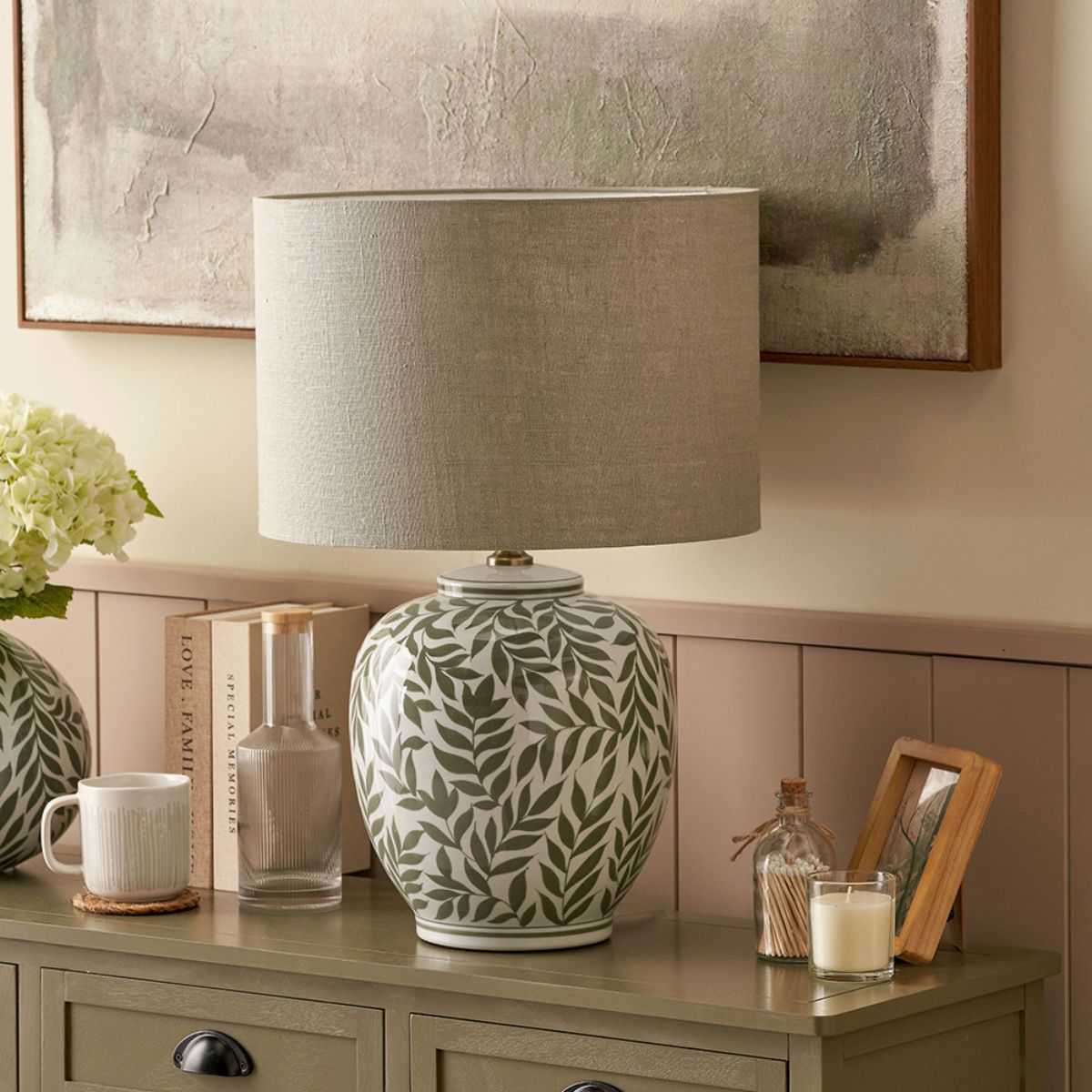 Pacific Lifestyle Laurel Olive Leaf Ceramic Table Lamp Base