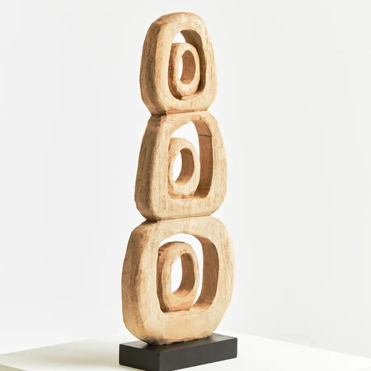 Beaumonde Home Fidel Natural Mango Wood Ring Sculpture