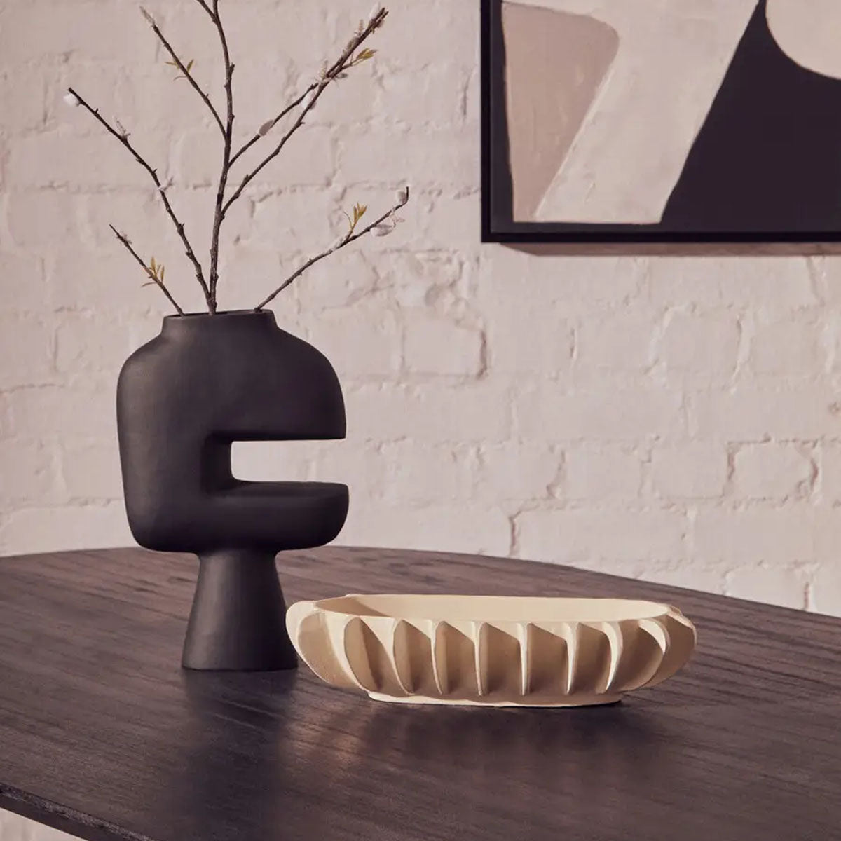 Beaumonde Home Hapax Abstract Small Black Vase