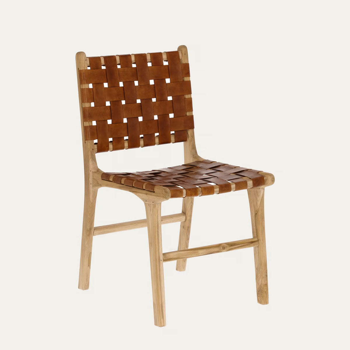 Kave Home Calixta Chair in Leather and Solid Teak