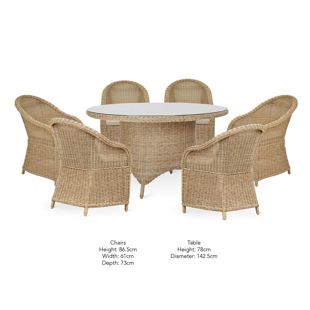 Garden Trading Brayford Round Dining Set Large Natural