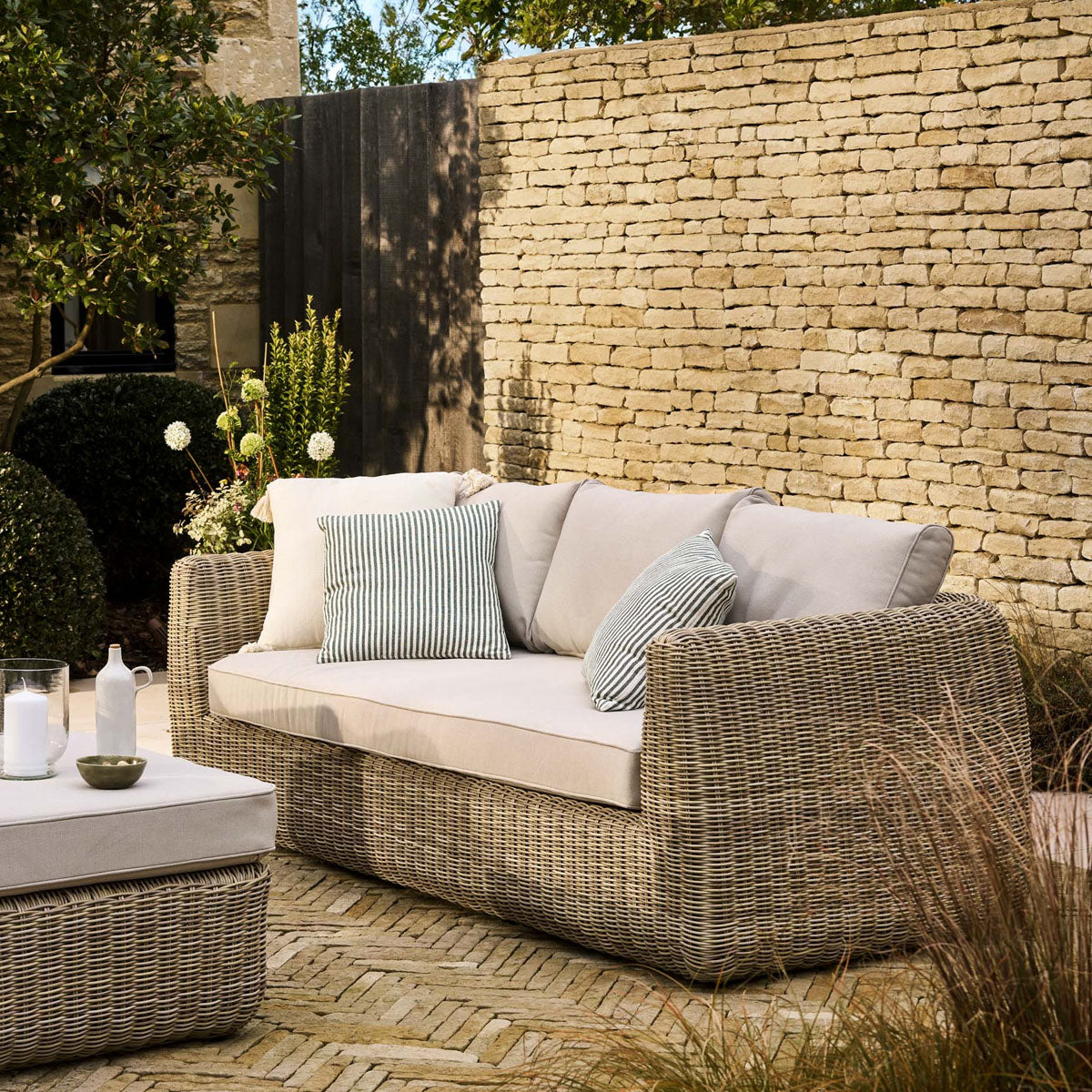 Garden Trading Skala 3 Seater Sofa Light Rattan