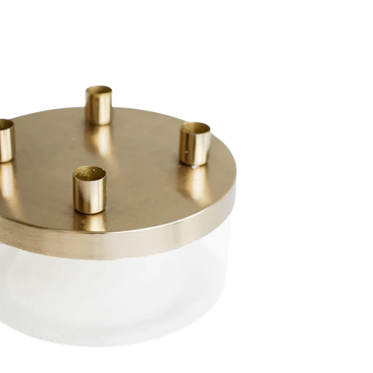 Ivyline Metal Candle Holder with Glass Bowl