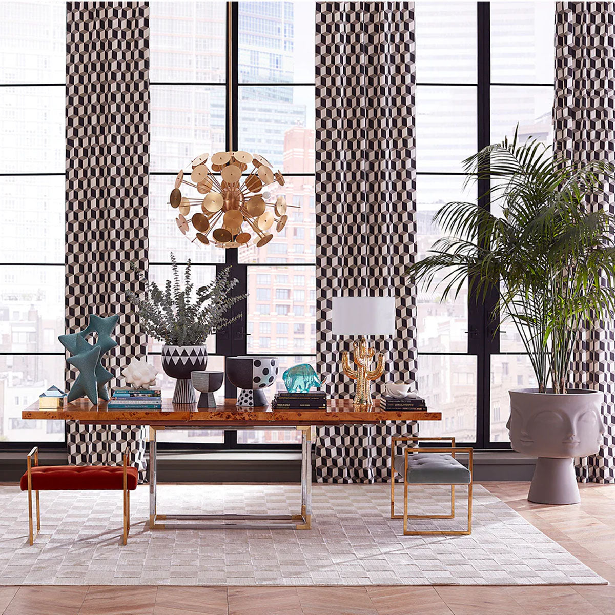 Jonathan Adler Beaumont Bench - Olympus Oatmeal