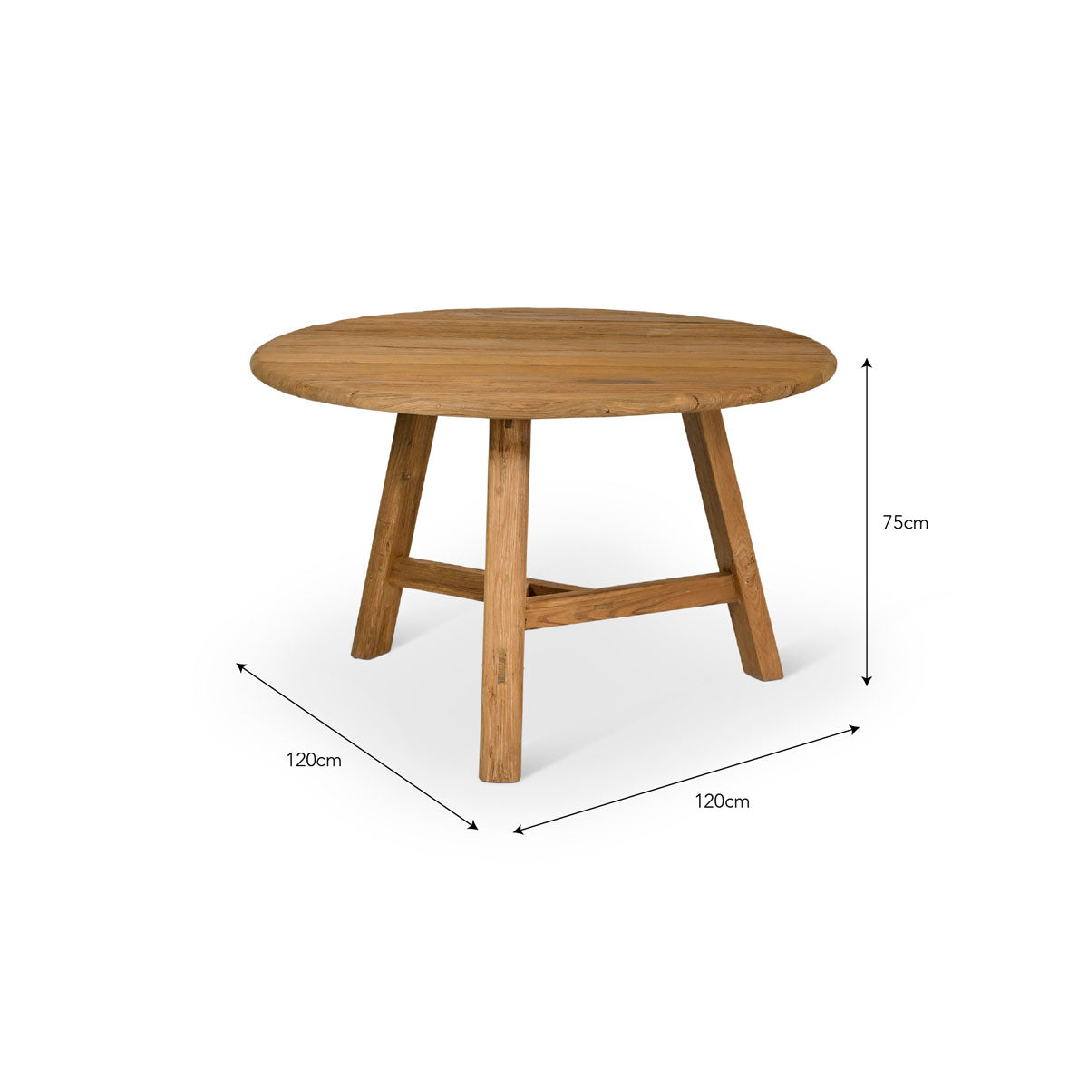 Garden Trading Hawthorne Round Slatted Dining Table Natural