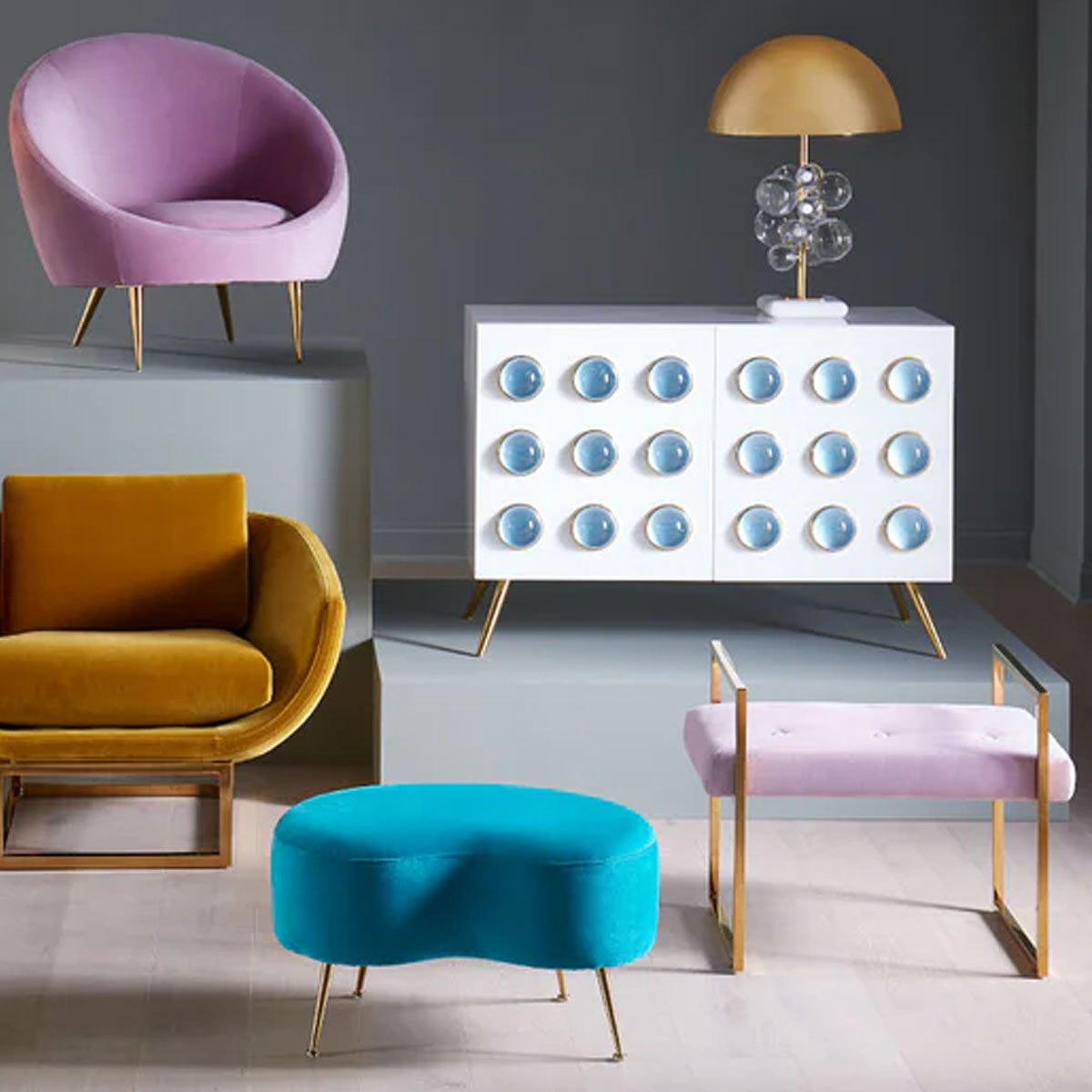 Jonathan Adler Beaumont Bench - Olympus Oatmeal