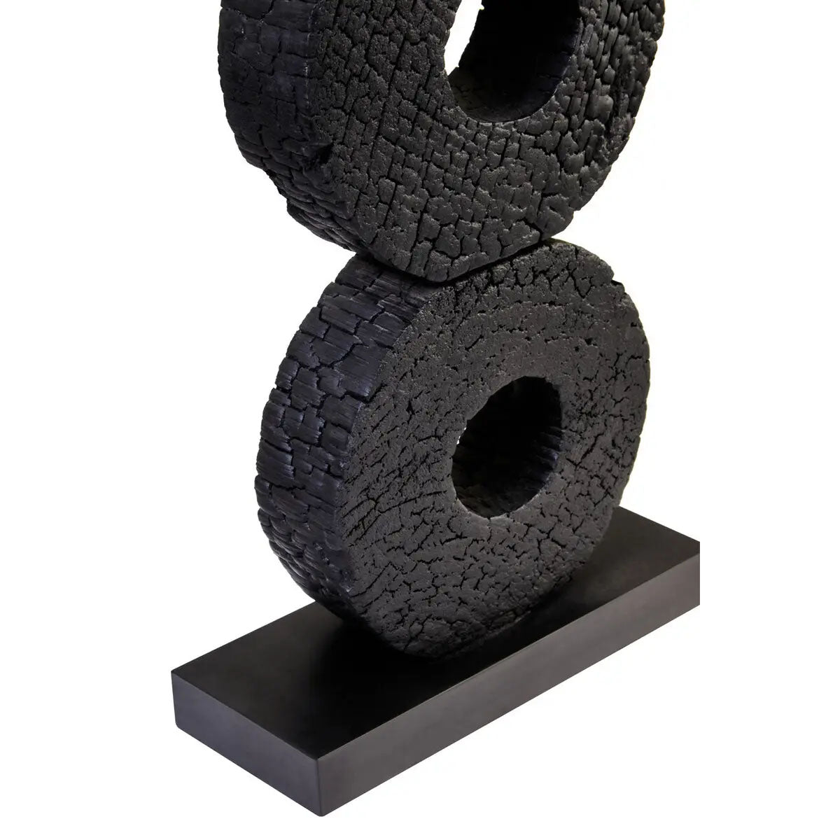 Beaumonde Home Fidel Large Charred Black Mango Wood Log Candle Holder