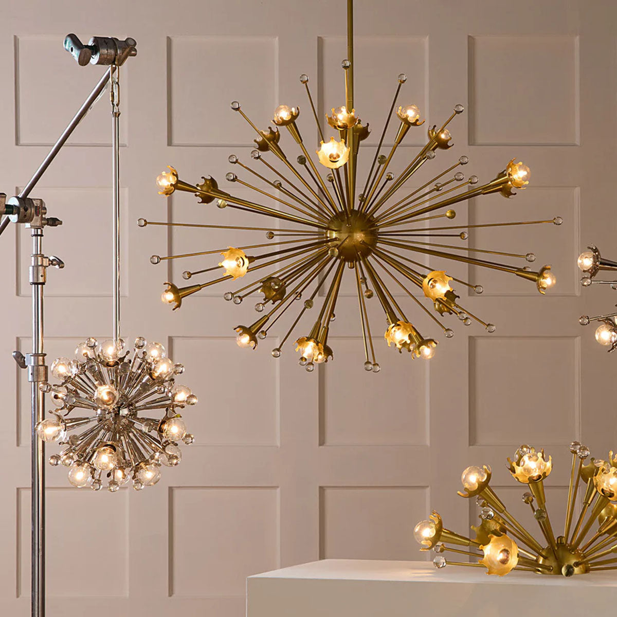 Jonathan Adler Sputnik Chandelier - Antique Brass