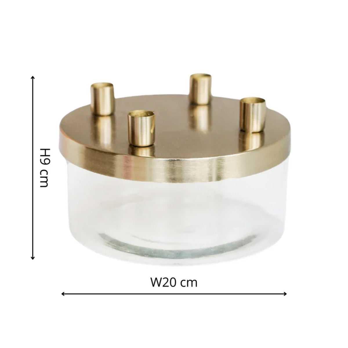 Ivyline Metal Candle Holder with Glass Bowl