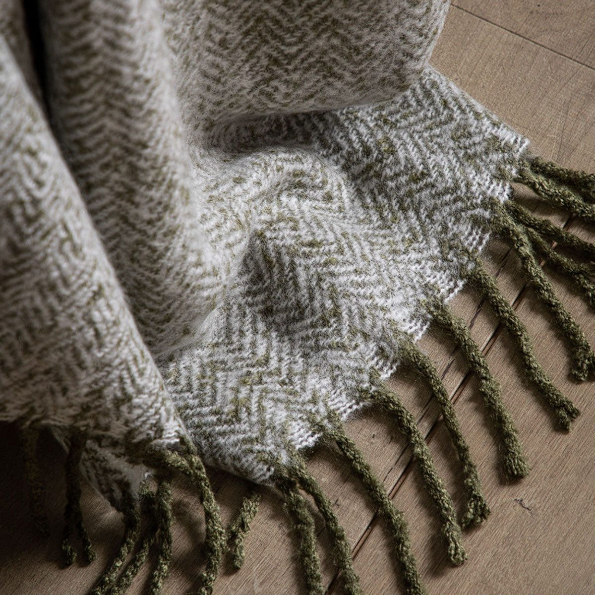 Gallery Direct Herringbone Faux Mohair Throw