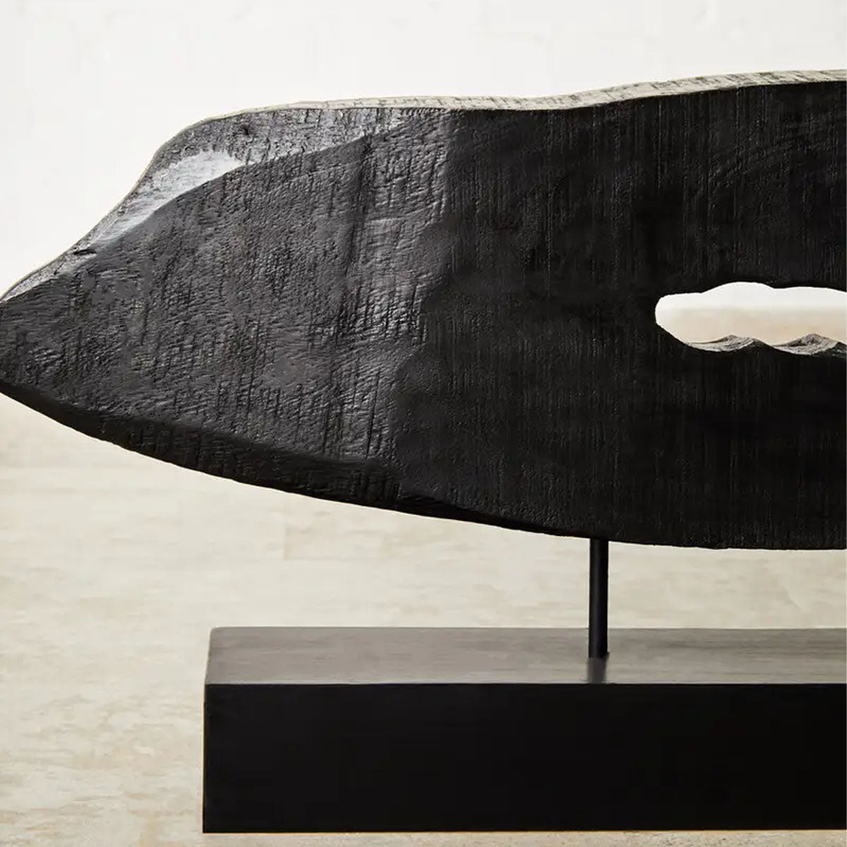 Beaumonde Home Fidel Rustic Black Horizontal Mango Wood Slice Sculpture