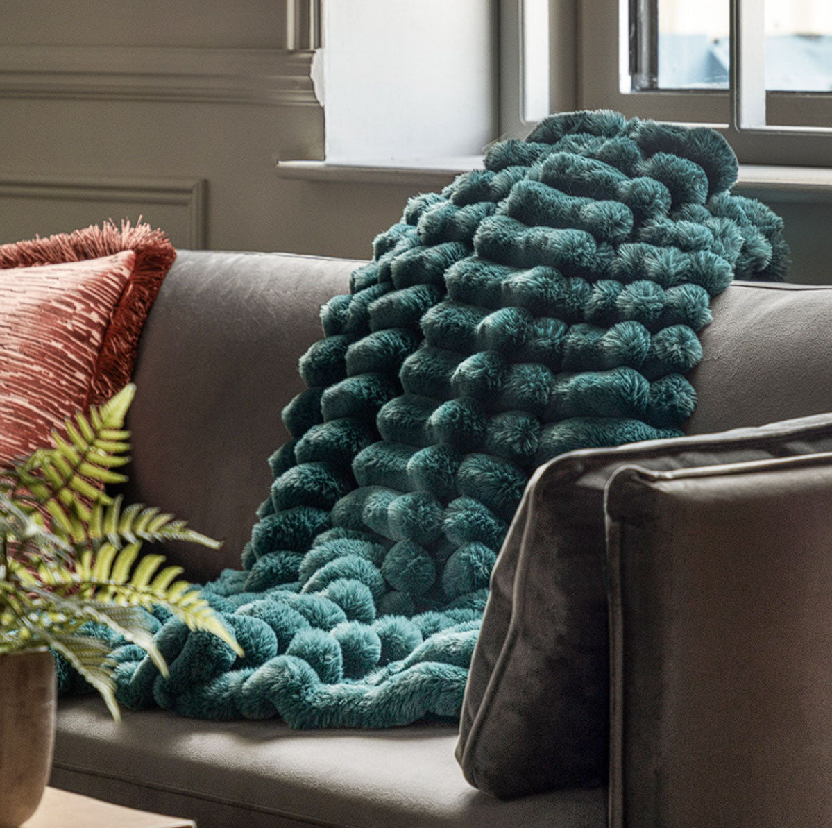 Gallery Direct Ribbed Faux Fur Throw