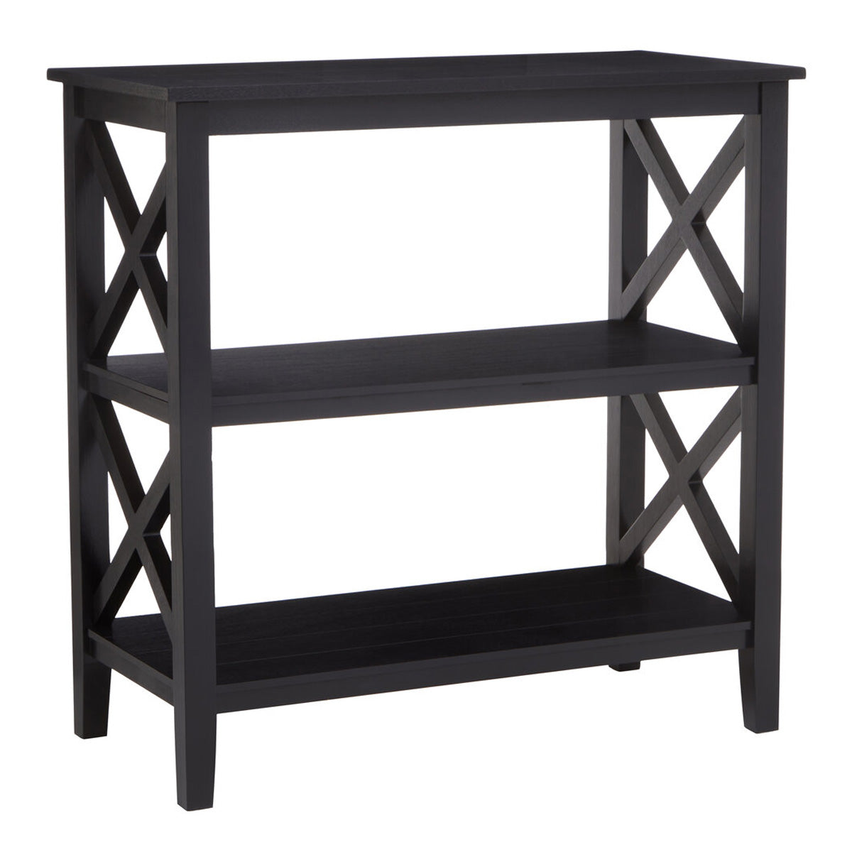 Beaumonde Home Heritage Three Shelf Black Bookcase