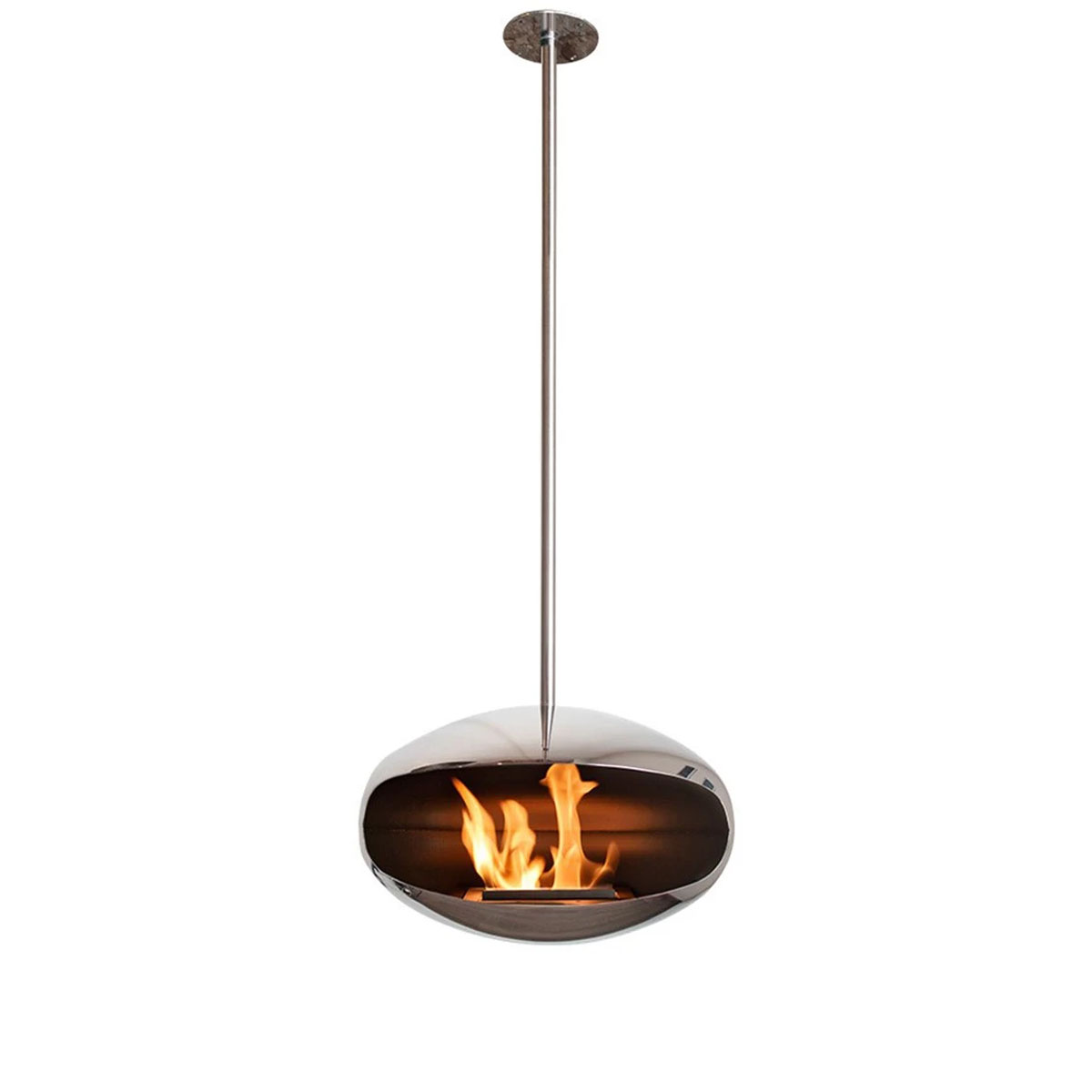 Cocoon Fires Aeris - Polished Steel with a Steel Pole