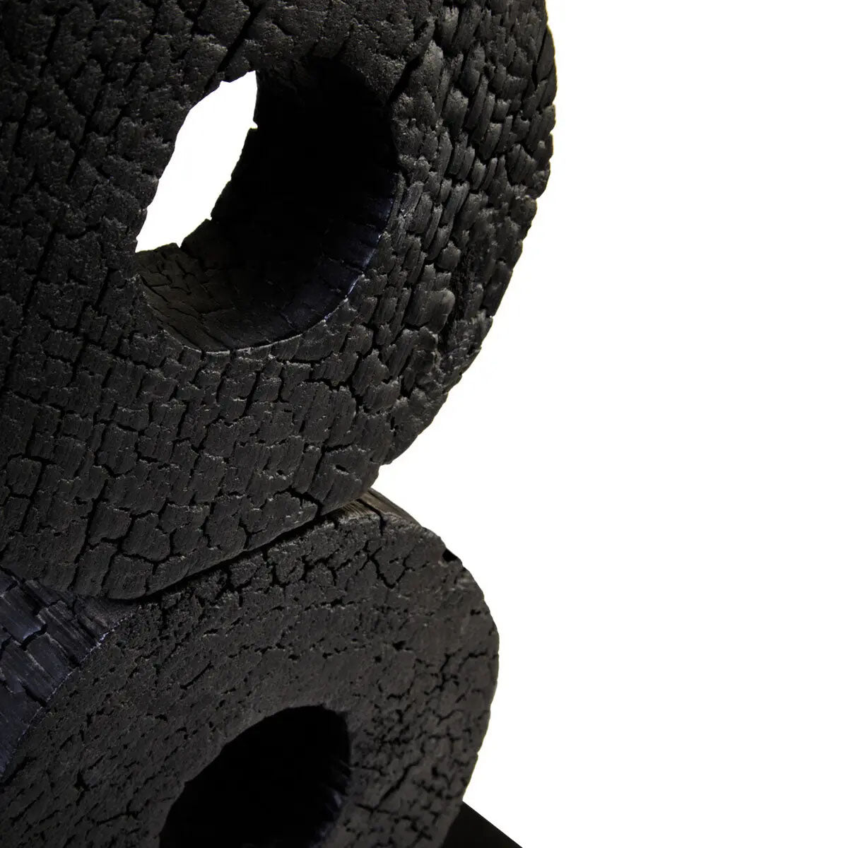 Beaumonde Home Fidel Large Charred Black Mango Wood Log Candle Holder