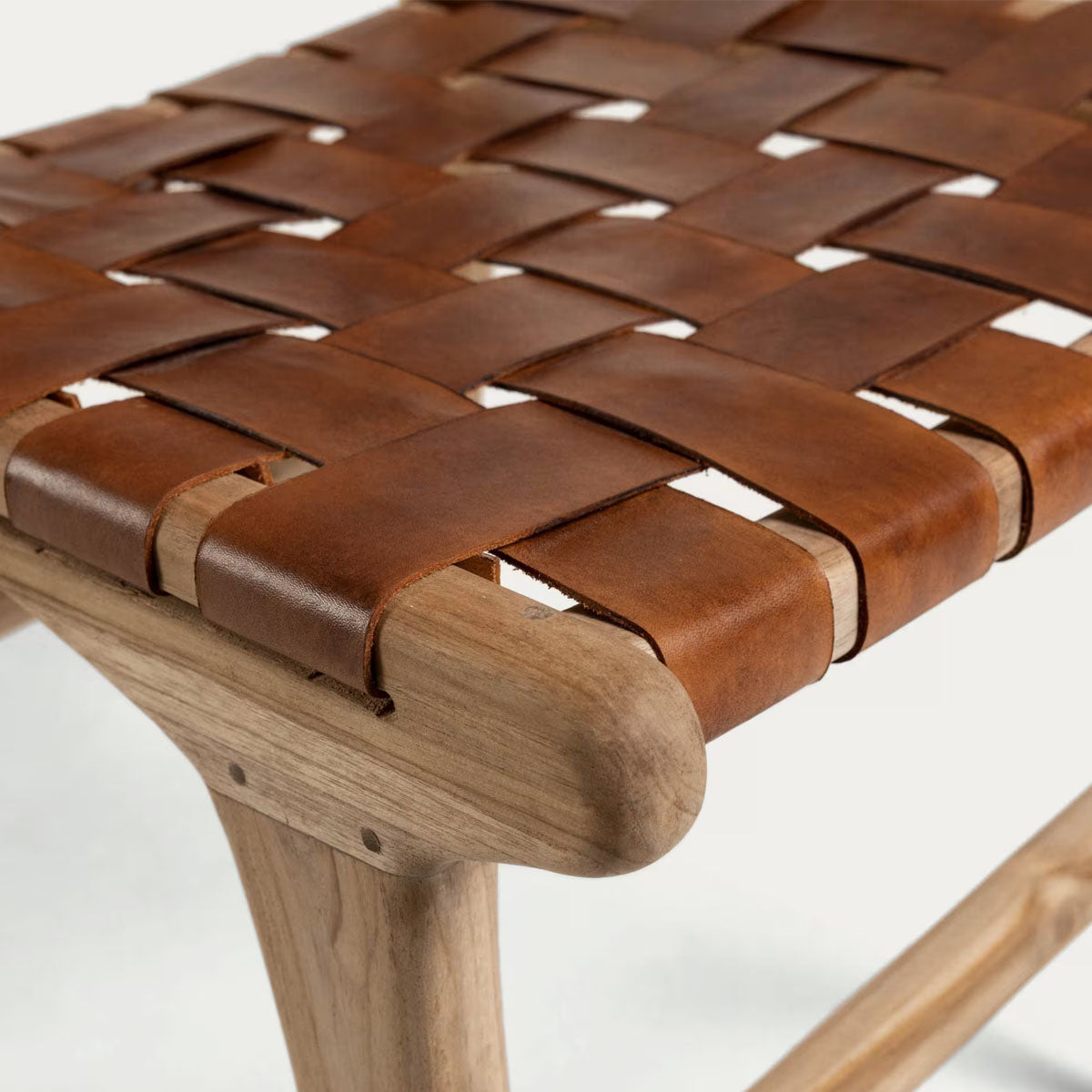 Kave Home Calixta Chair in Leather and Solid Teak