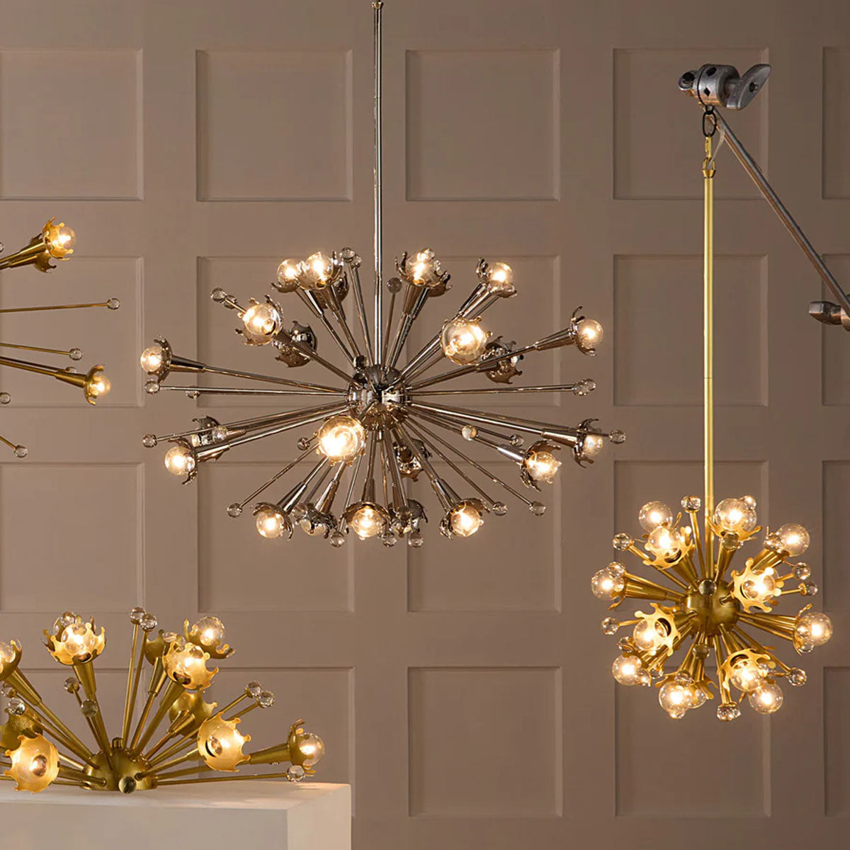 Jonathan Adler Sputnik Chandelier - Antique Brass