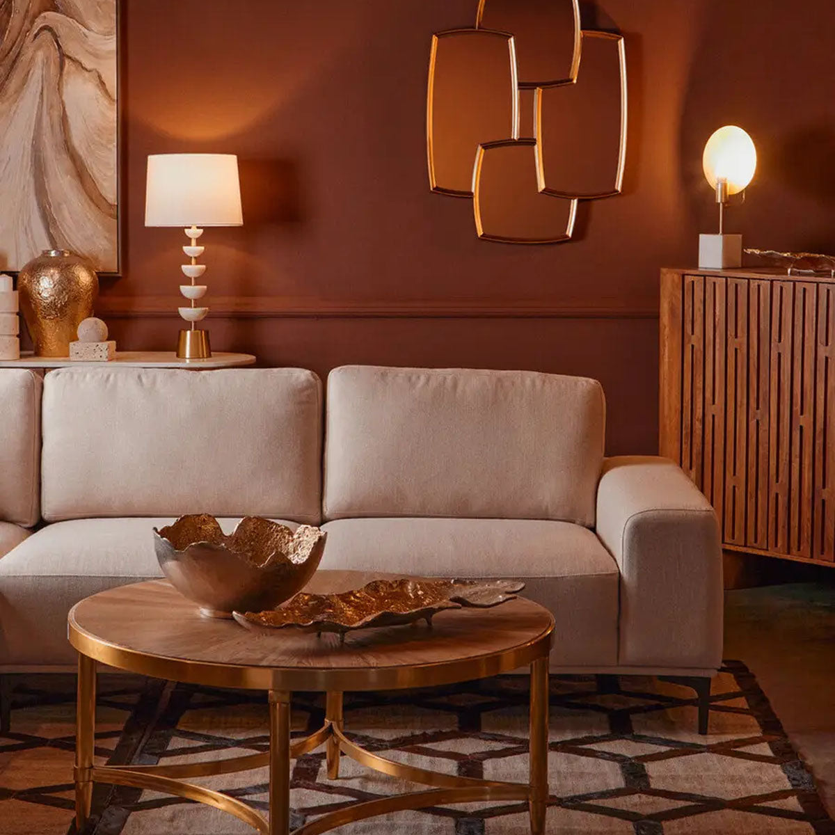 Beaumonde Home Jana Coffee Table With Curved Frame