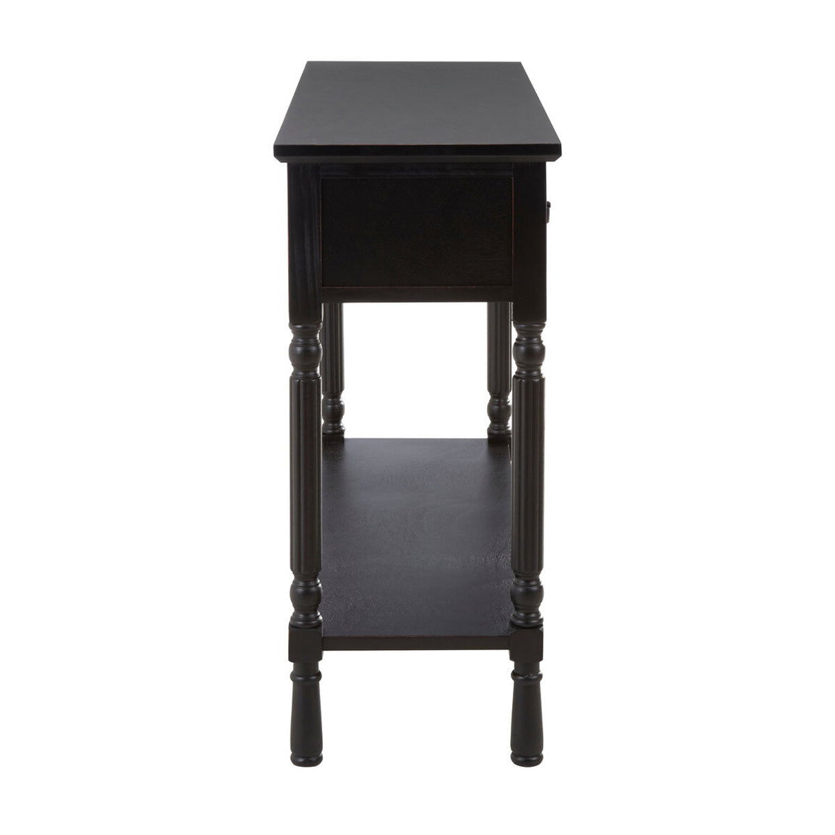 Beaumonde Home Heritage Three Drawer Vintage Black Console Table
