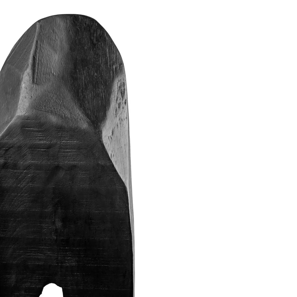 Beaumonde Home Fidel Rustic Black Vertical Mango Wood Slice Sculpture