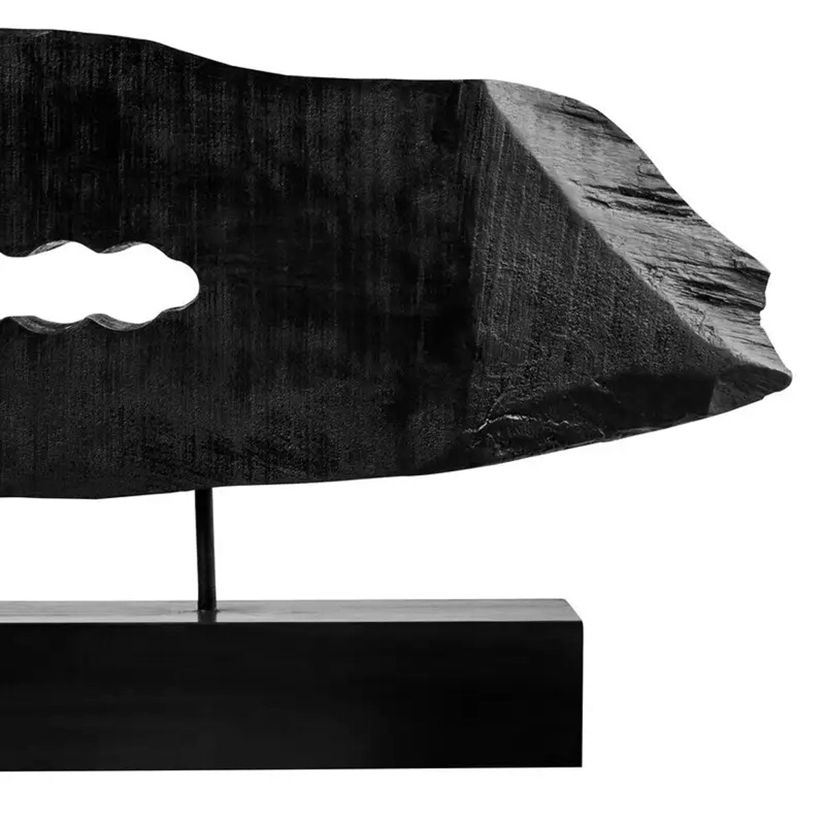 Beaumonde Home Fidel Rustic Black Horizontal Mango Wood Slice Sculpture