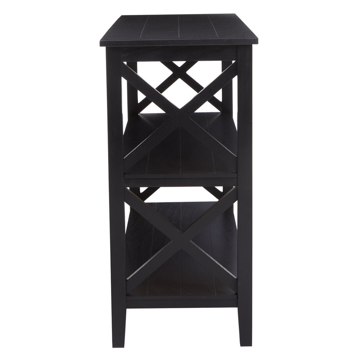 Beaumonde Home Heritage Three Shelf Large Black Bookcase