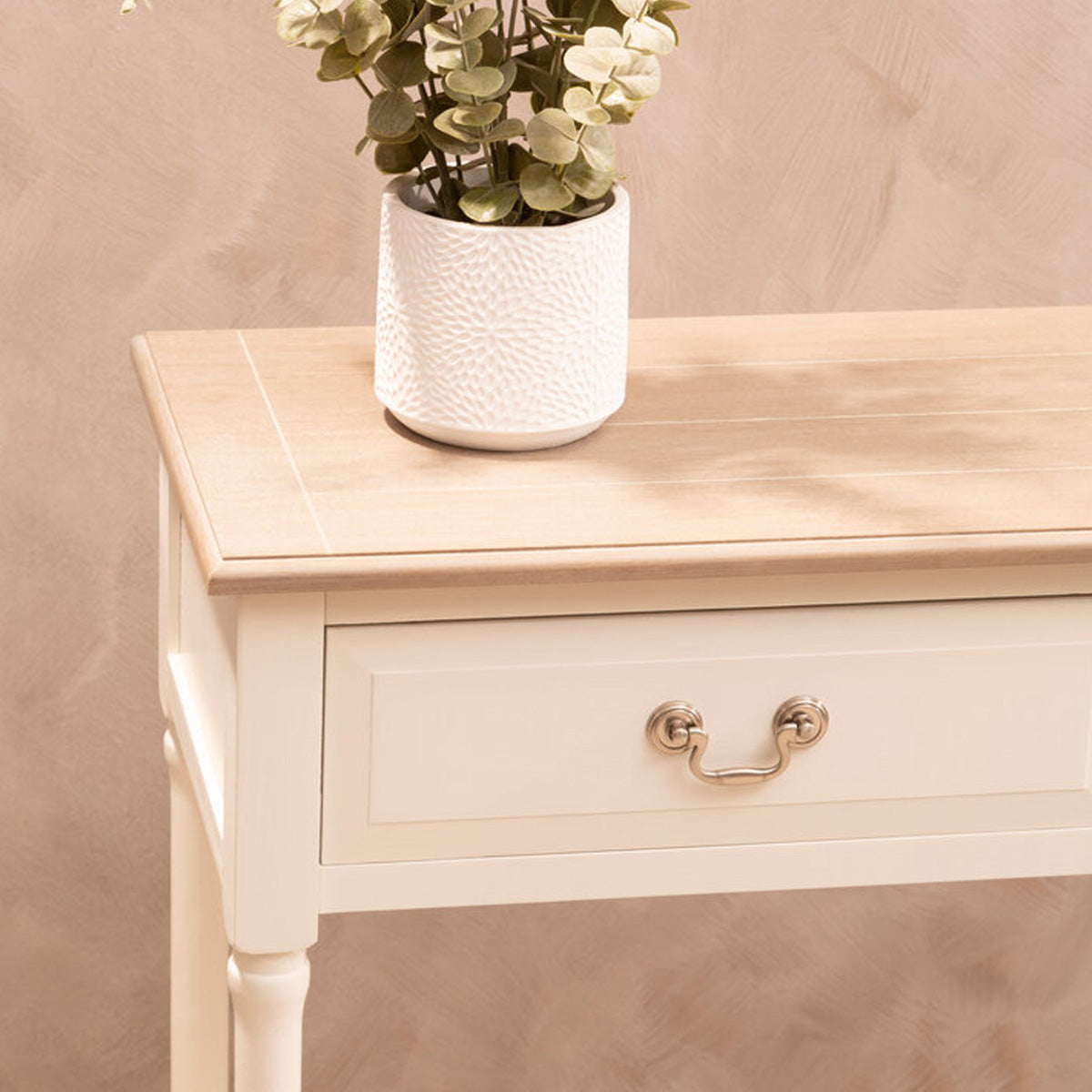 Beaumonde Home Heritage 2 Drawer Ivory Console Table