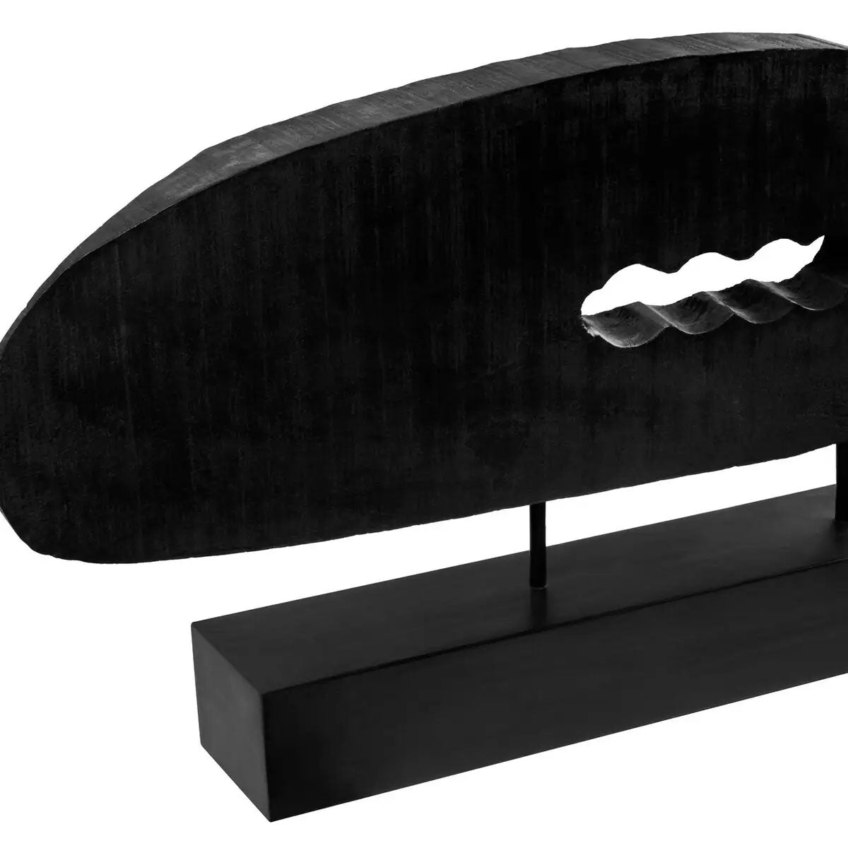 Beaumonde Home Fidel Rustic Black Horizontal Mango Wood Slice Sculpture