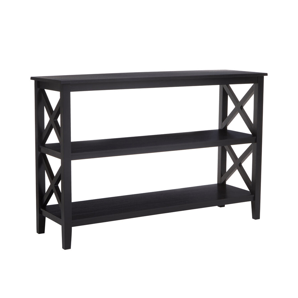 Beaumonde Home Heritage Three Shelf Large Black Bookcase