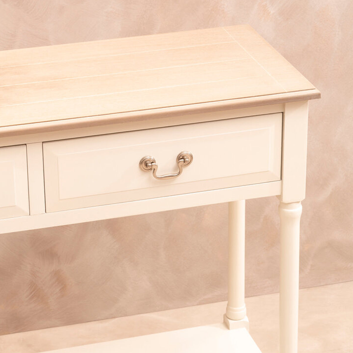 Beaumonde Home Heritage 2 Drawer Ivory Console Table