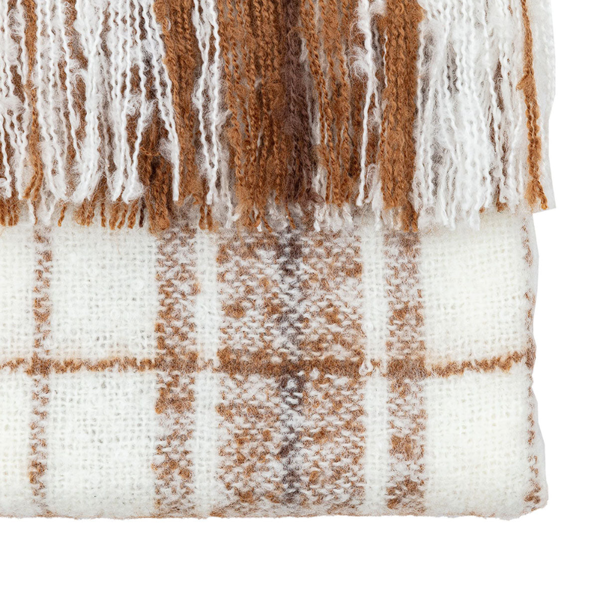 Gallery Direct Check Faux Mohair Throw