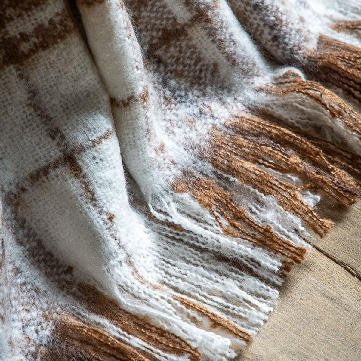 Gallery Direct Check Faux Mohair Throw