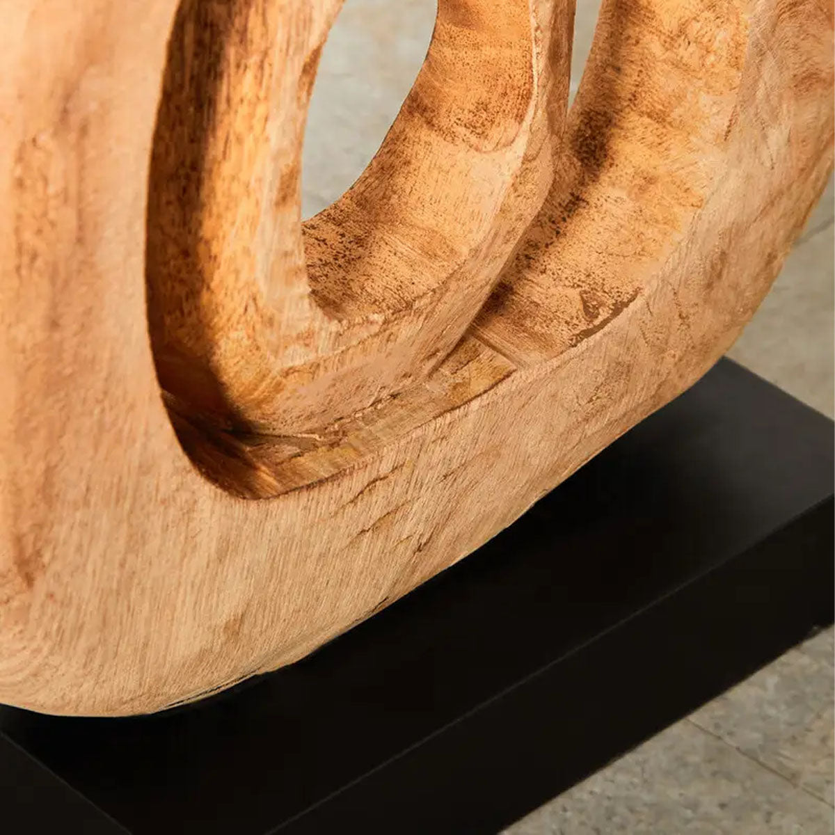 Beaumonde Home Fidel Natural Mango Wood Ring Sculpture