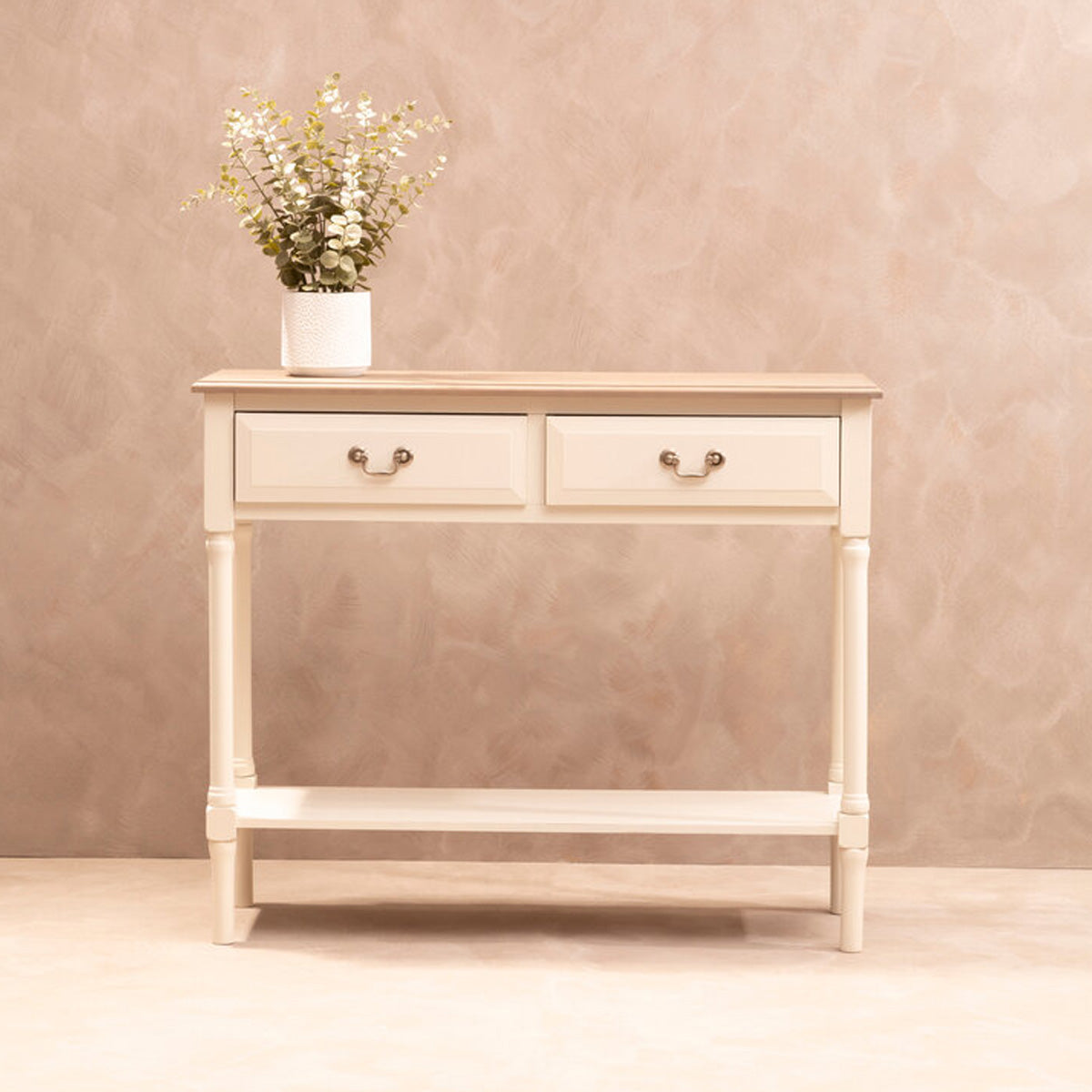Beaumonde Home Heritage 2 Drawer Ivory Console Table