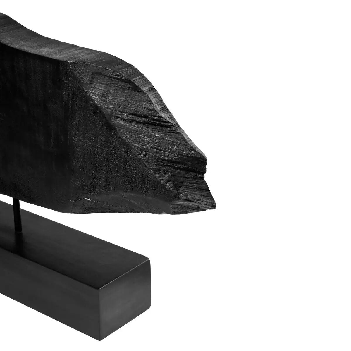 Beaumonde Home Fidel Rustic Black Horizontal Mango Wood Slice Sculpture