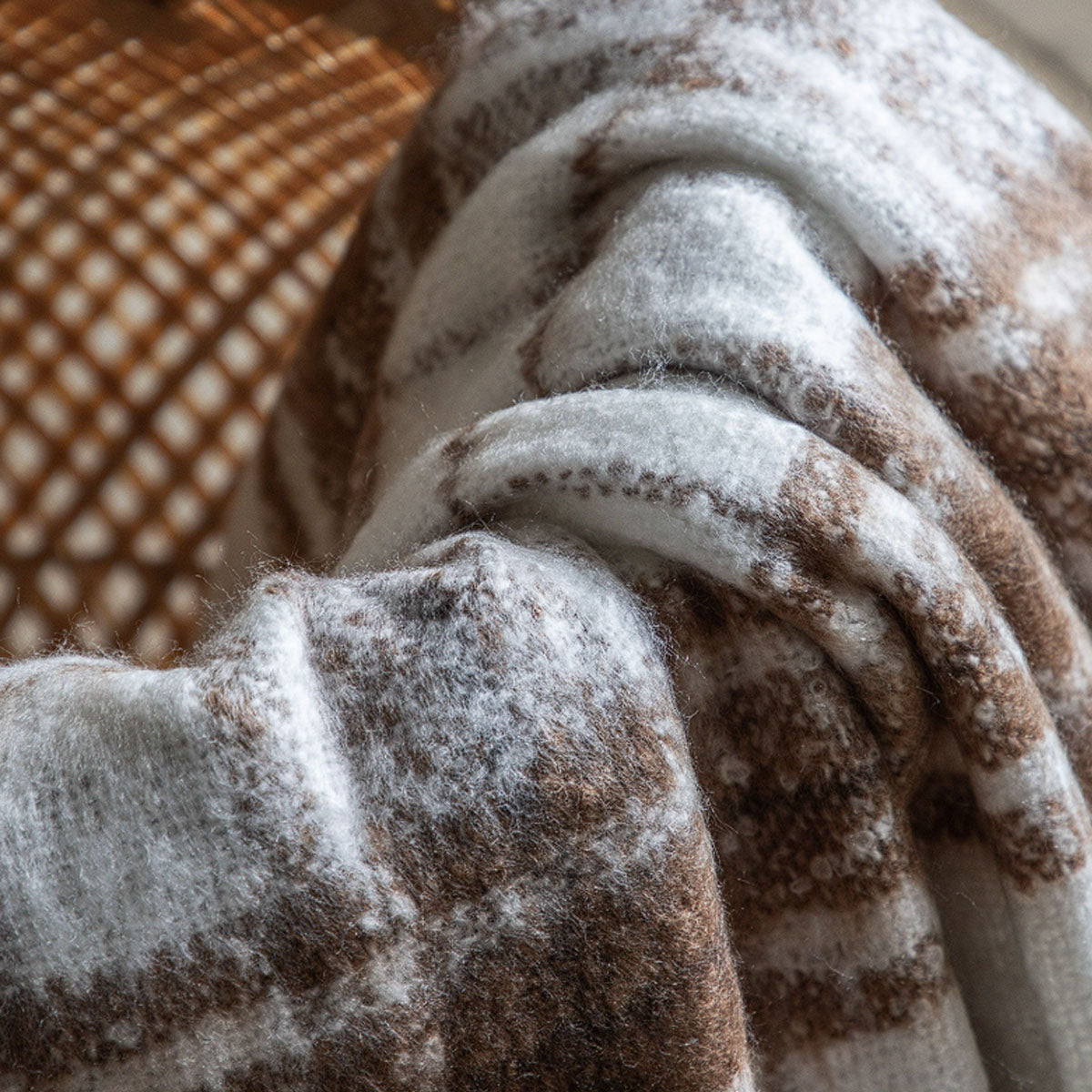 Gallery Direct Check Faux Mohair Throw